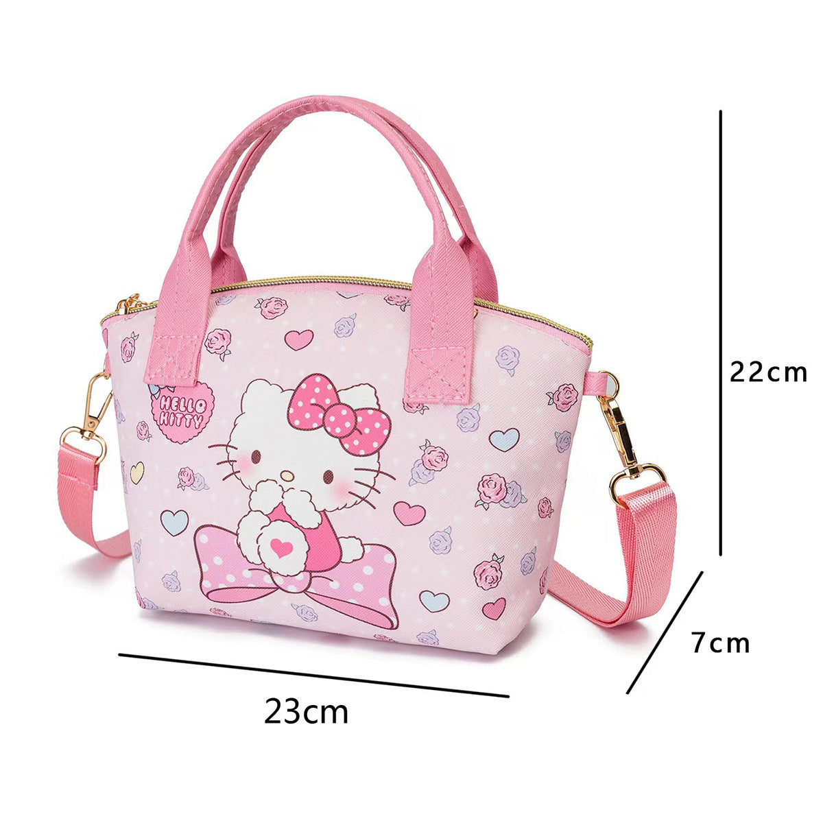 Hello Kitty Pink Kids Shoulder Bag – Cute Cartoon Handbag, Mini Tote Purse for Girls
